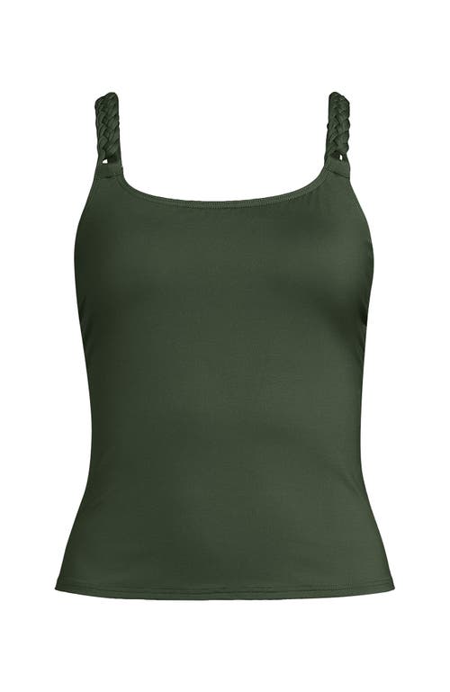 Lands' End Macrame Tankini Top In Rich Olive Green