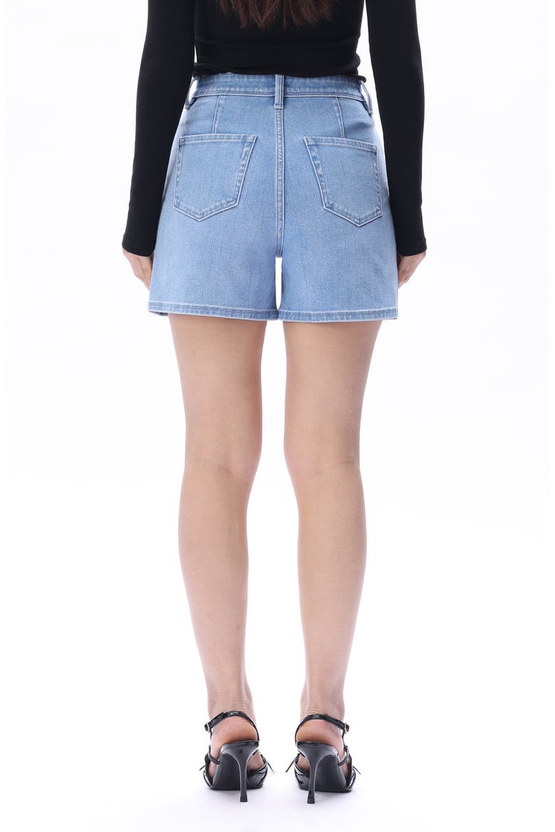 Elowen Welt Pocket High Waist Denim Shorts, Alternate, color, LIGHT BLUE
