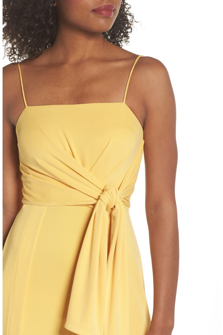 Recollect Slinky Side Tie Midi Dress, Alternate, color, HONEY