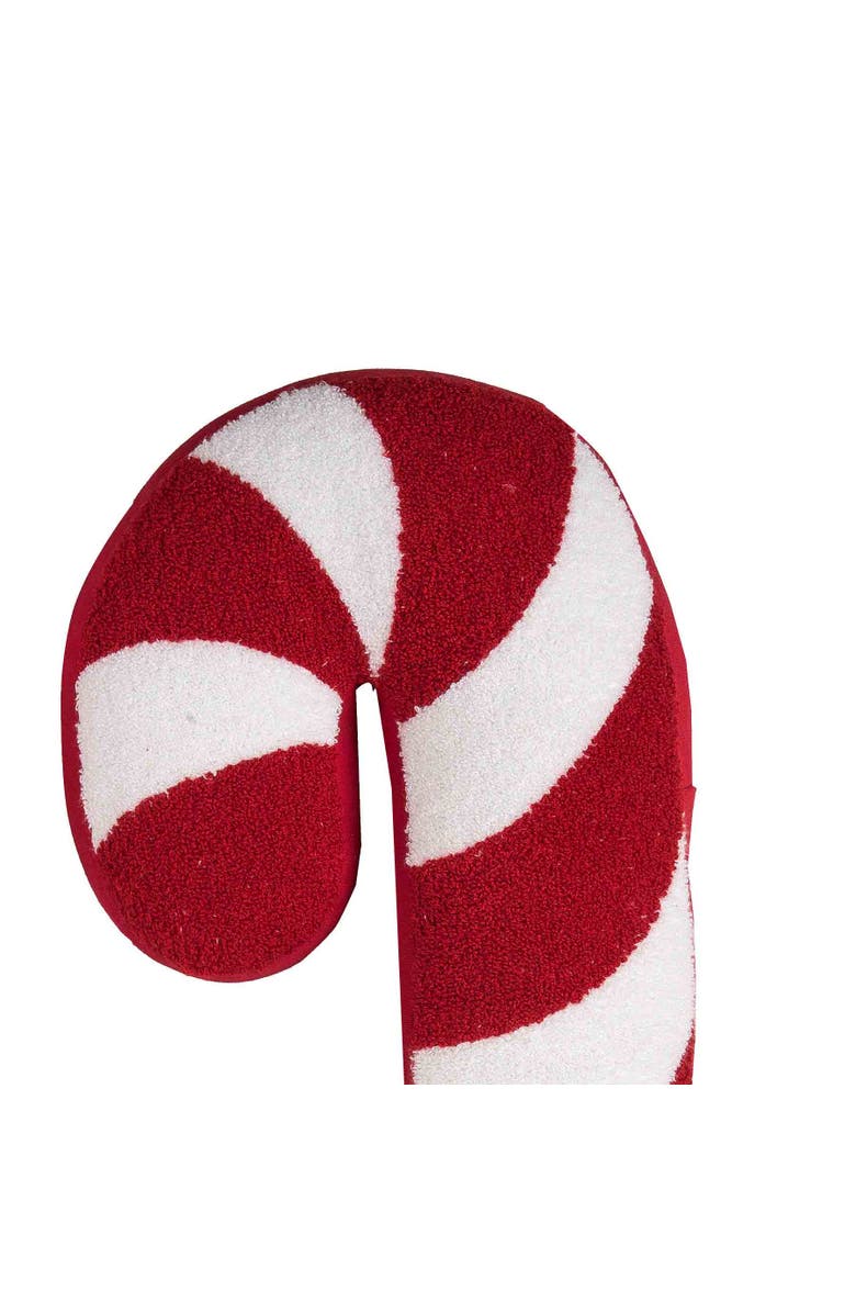 C&F Home Candy Cane Shaped Christmas Throw Pillow, 11" x 25", Alternate, color, Red