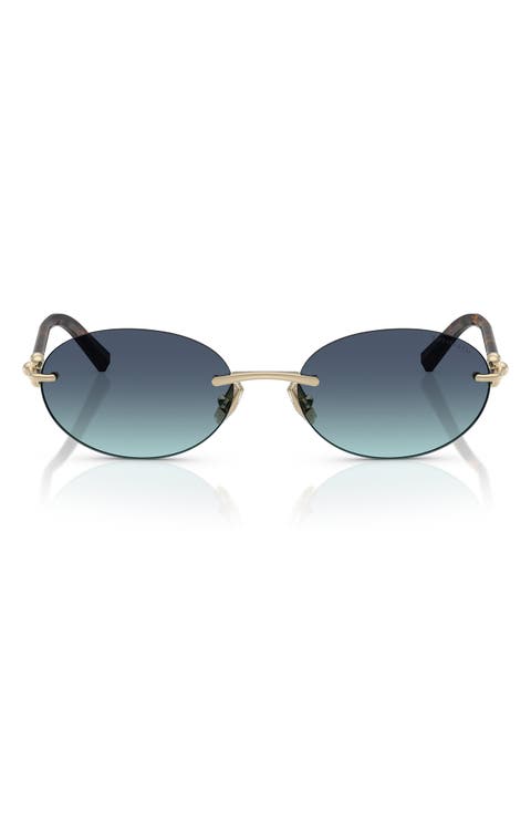 56mm Gradient Oval Sunglasses