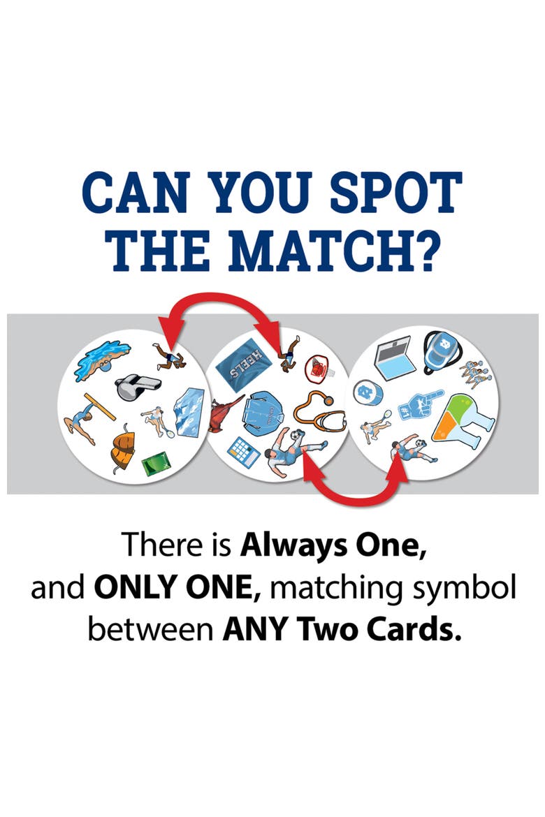 UNC Tar Heels Spot It! Card Game, Alternate, color, Multicolor