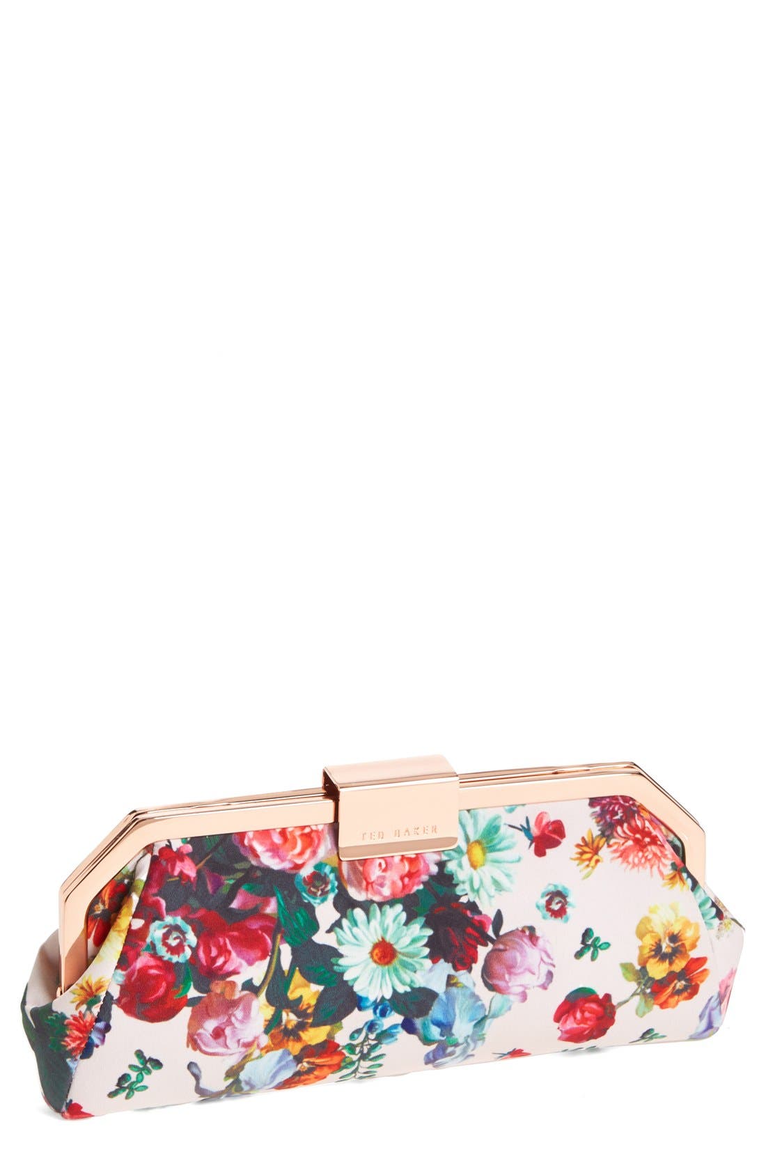 Floral Clutch, Main, color, NUDE PINK