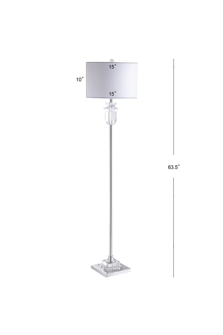 Aria Crystal/Metal LED Floor Lamp, Alternate, color, Clear/Chrome