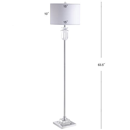 Jonathan Y Aria 63" Crystal/metal Led Floor Lamp In Clear/chrome