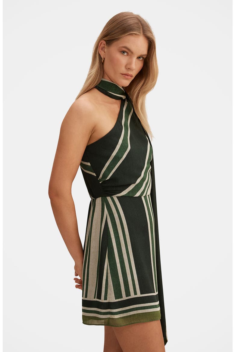 Trudy One-Shoulder Minidress, Alternate, color, VERDE STRIPE