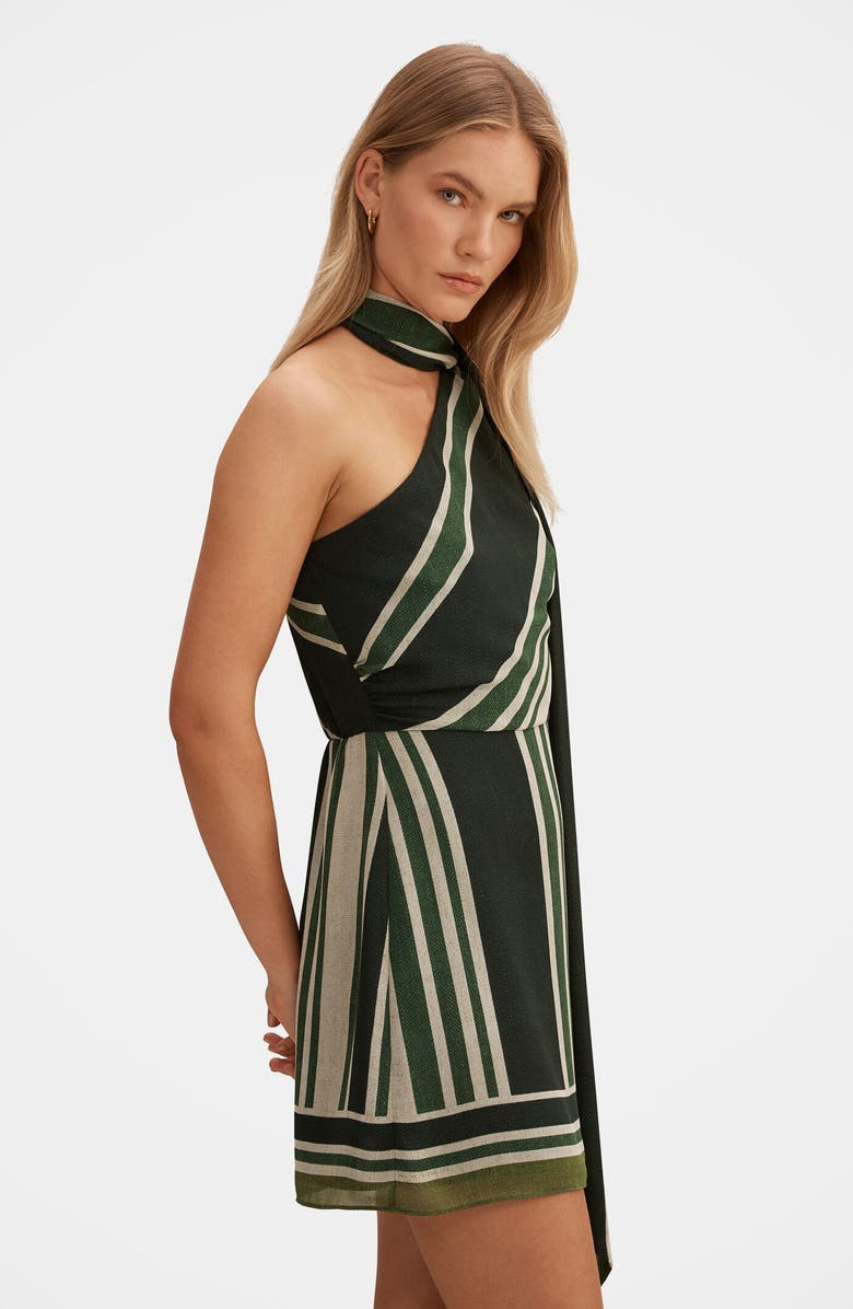 Ever New Trudy One-Shoulder Minidress, Alternate, color, Verde Stripe