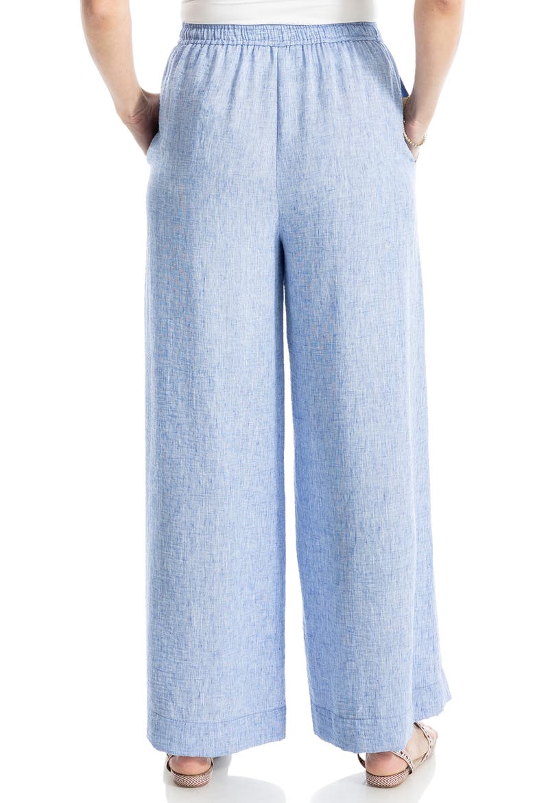 Crinkled Drawstring Waist Pants, Alternate, color, CHAMBRAY