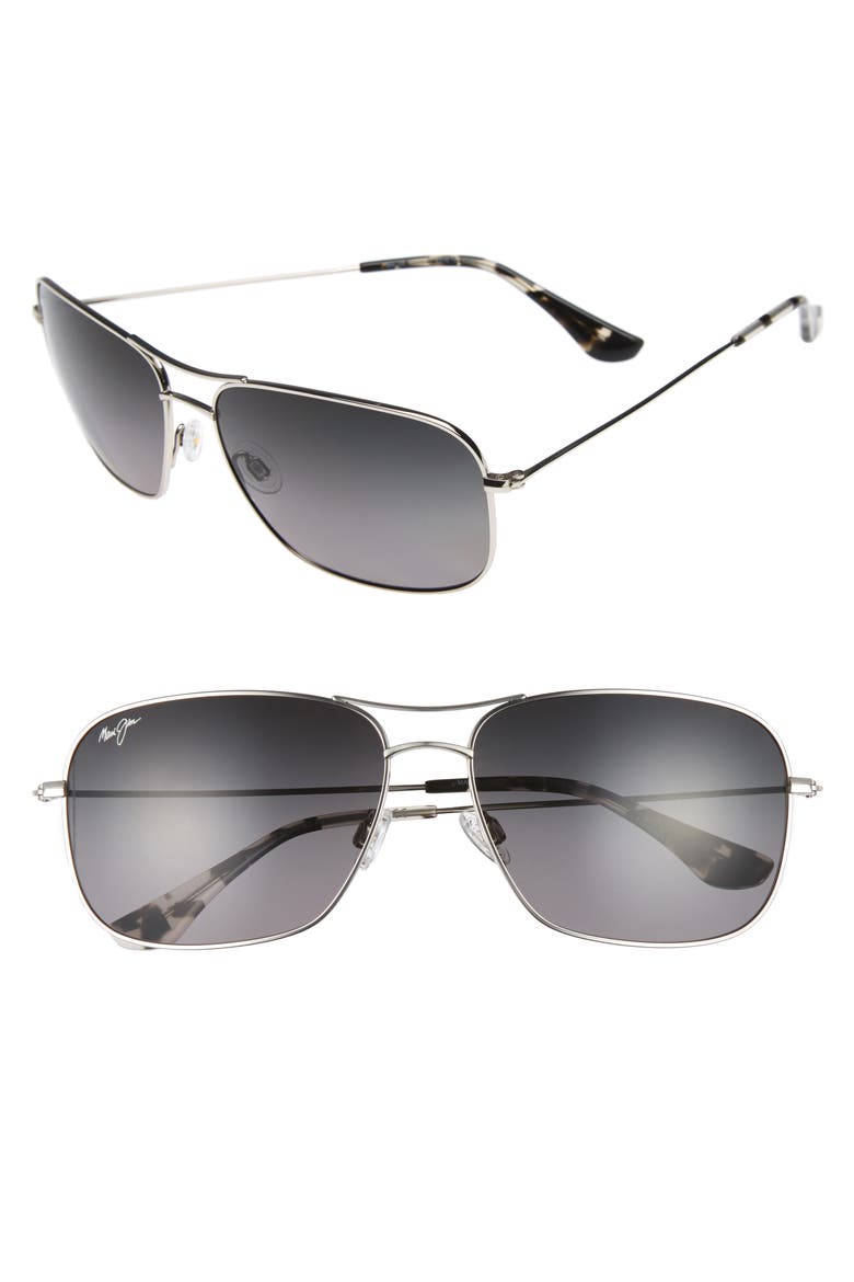 Breezeway 63mm PolarizedPlus2® Sunglasses, Main, color, SILVER