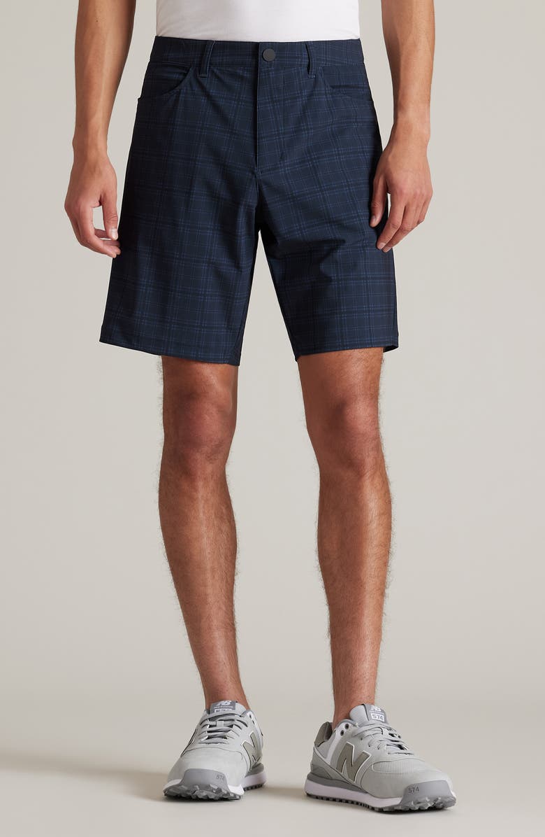Rhone Momentum 9-Inch Golf Shorts, Main, color, True Navy Plaid