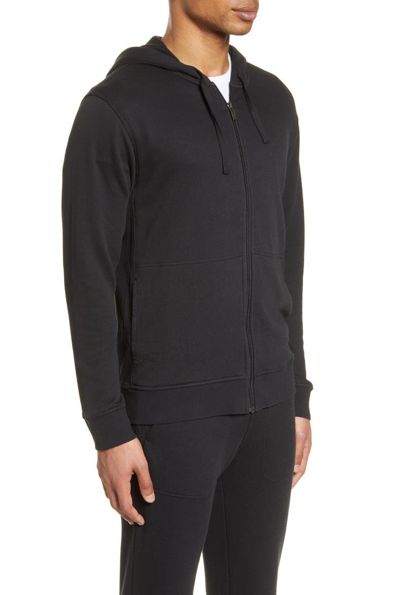 Gordon French Terry Zip Hoodie, Alternate, color, BLACK