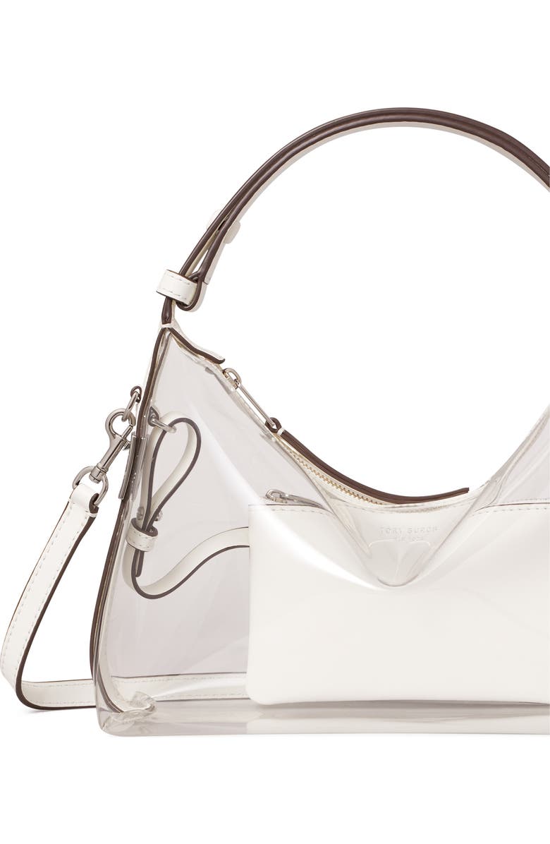 Tory Burch Mellow Transparent Shoulder Bag, Alternate, color, Clear Water