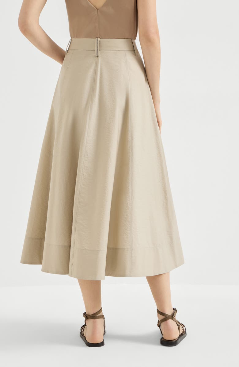 Brunello Cucinelli Sartorial skirt with monili, Alternate, color, Beige
