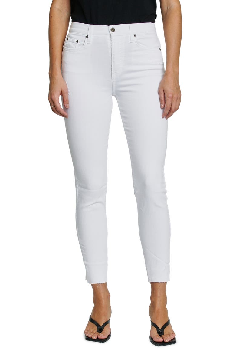 Aline High Waist Raw Hem Skinny Jeans, Main, color, POLARIZE