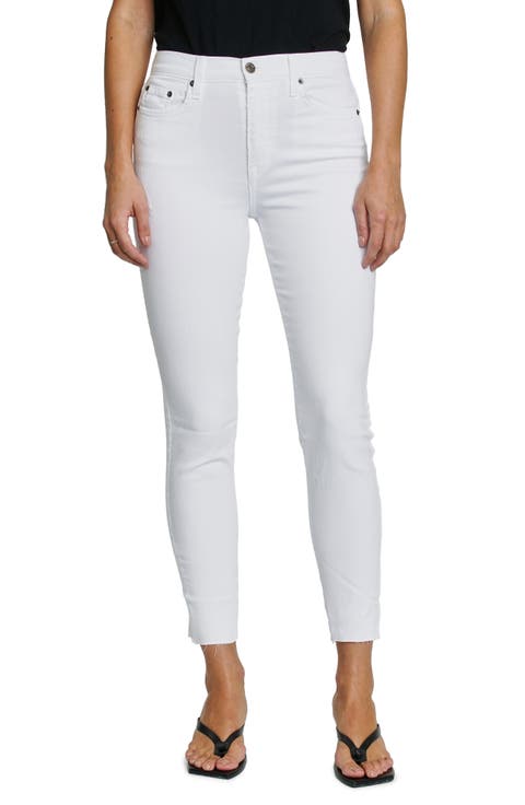 Aline High Waist Raw Hem Skinny Jeans