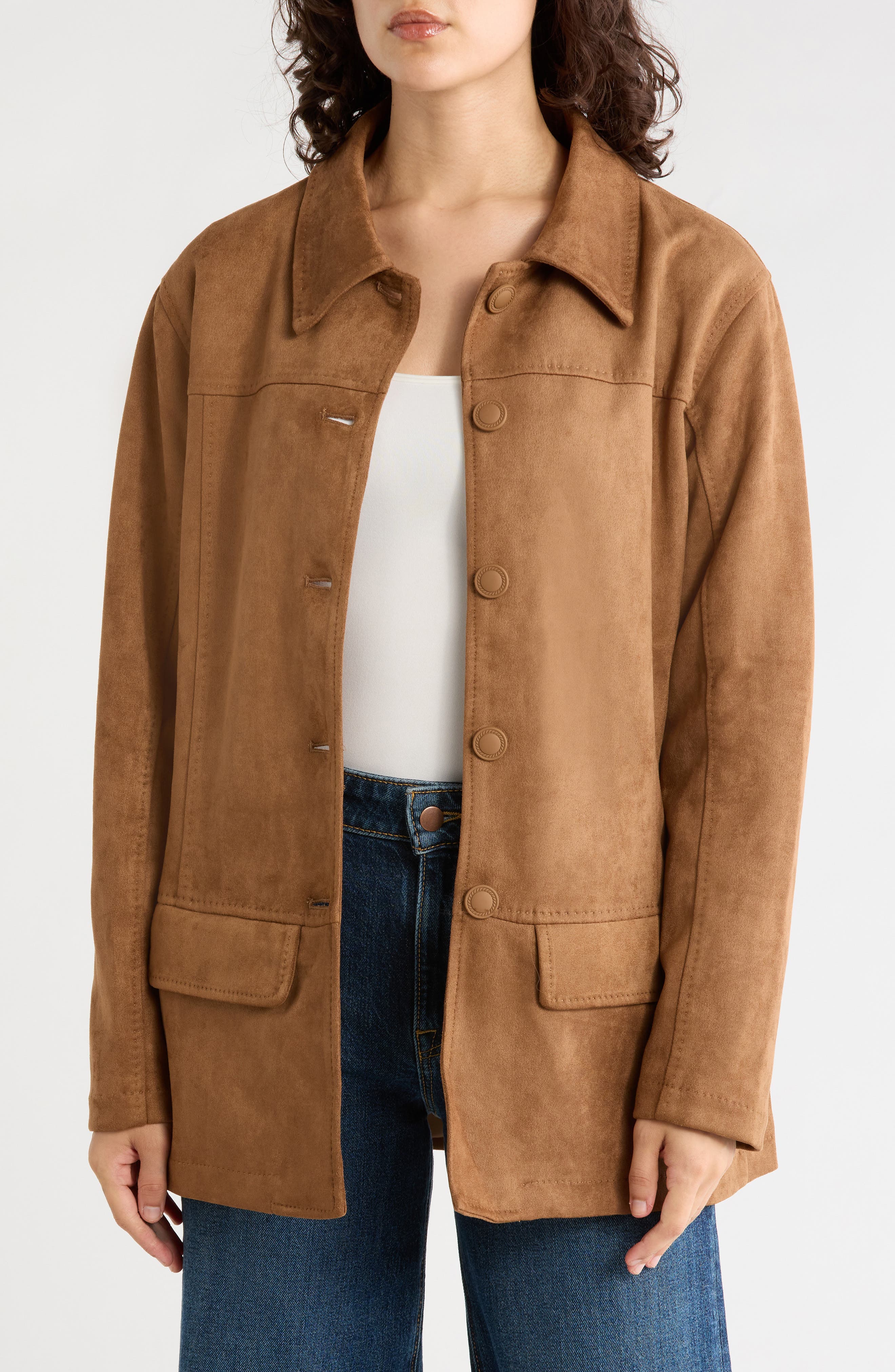 Faux Suede Barn Jacket
