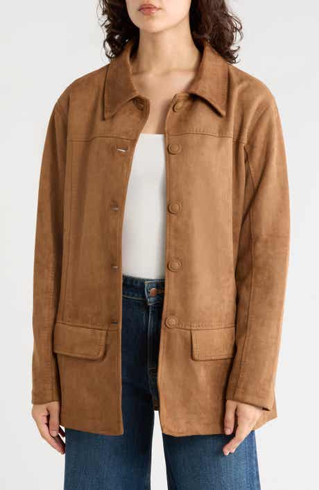 Faux Suede Barn Jacket