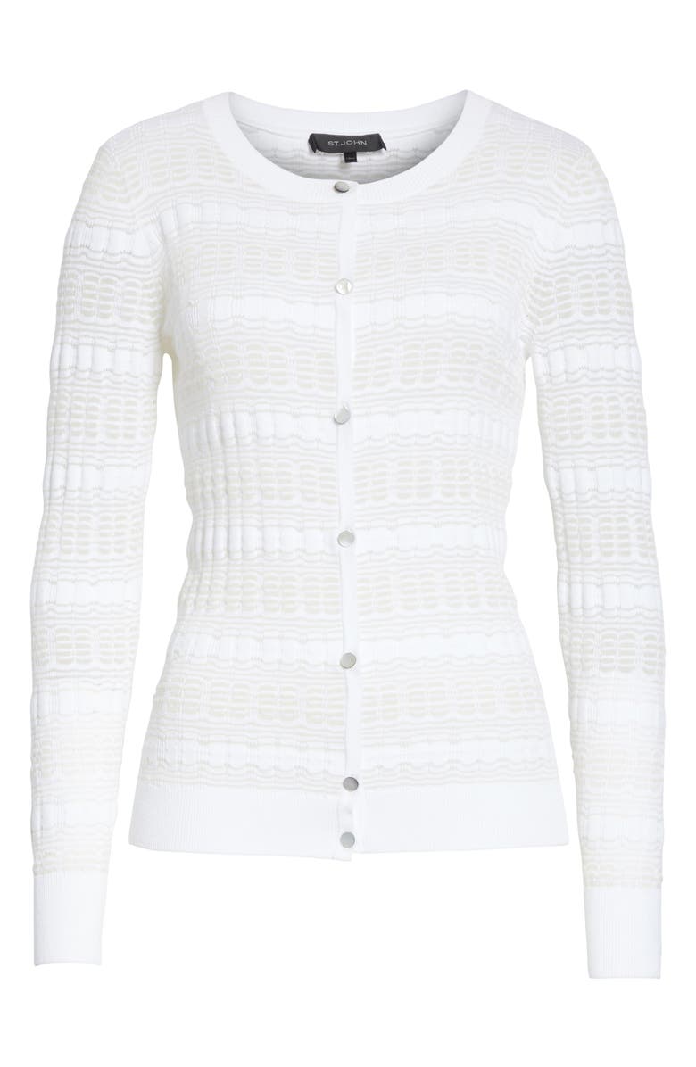 St. John Collection Monica Sheer Knit Cardigan, Alternate, color, 