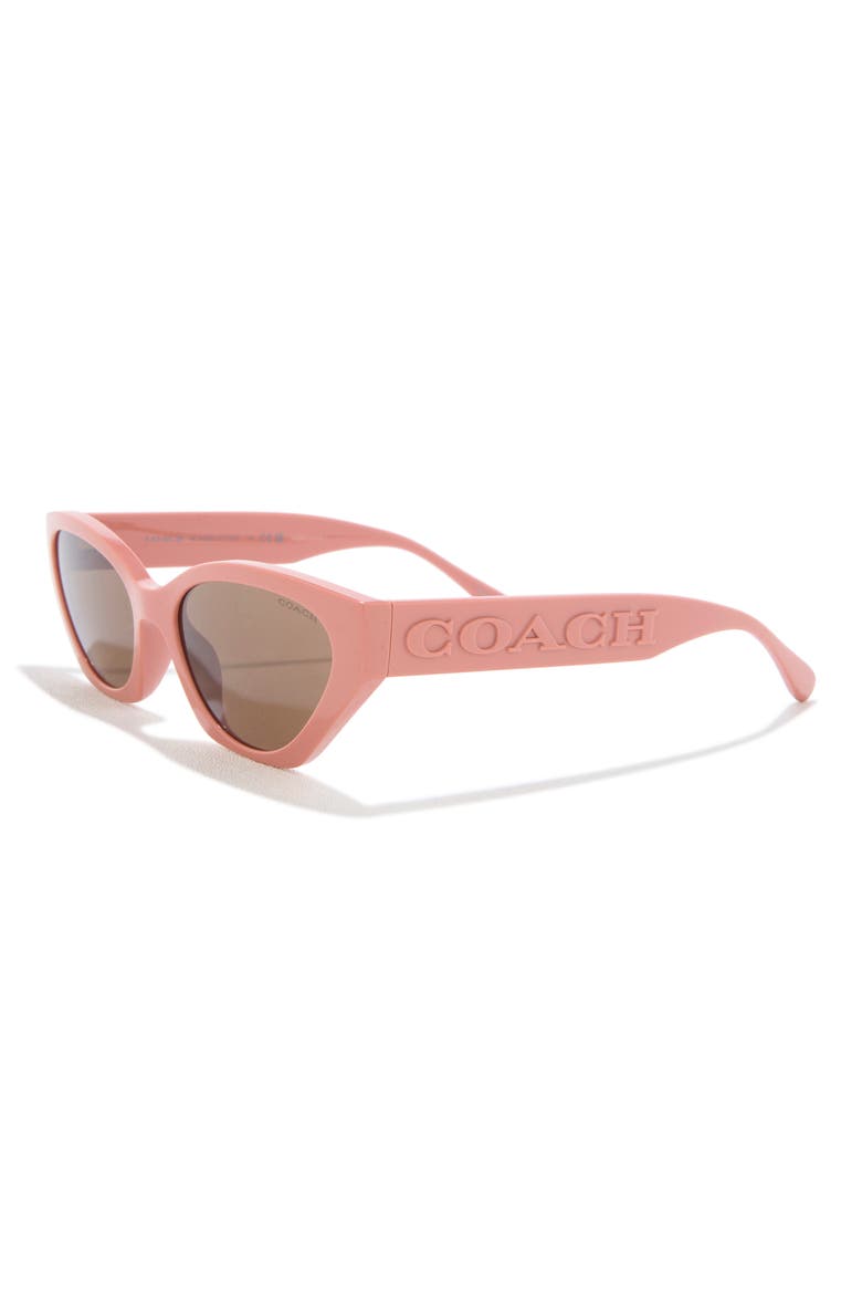55mm Cat Eye Sunglasses, Alternate, color, CORAL / BROWN SOLID