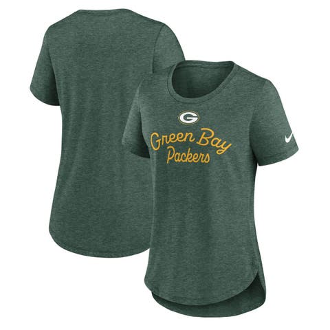 Women's Nike Green Green Bay Packers Script Tri-Blend T-Shirt