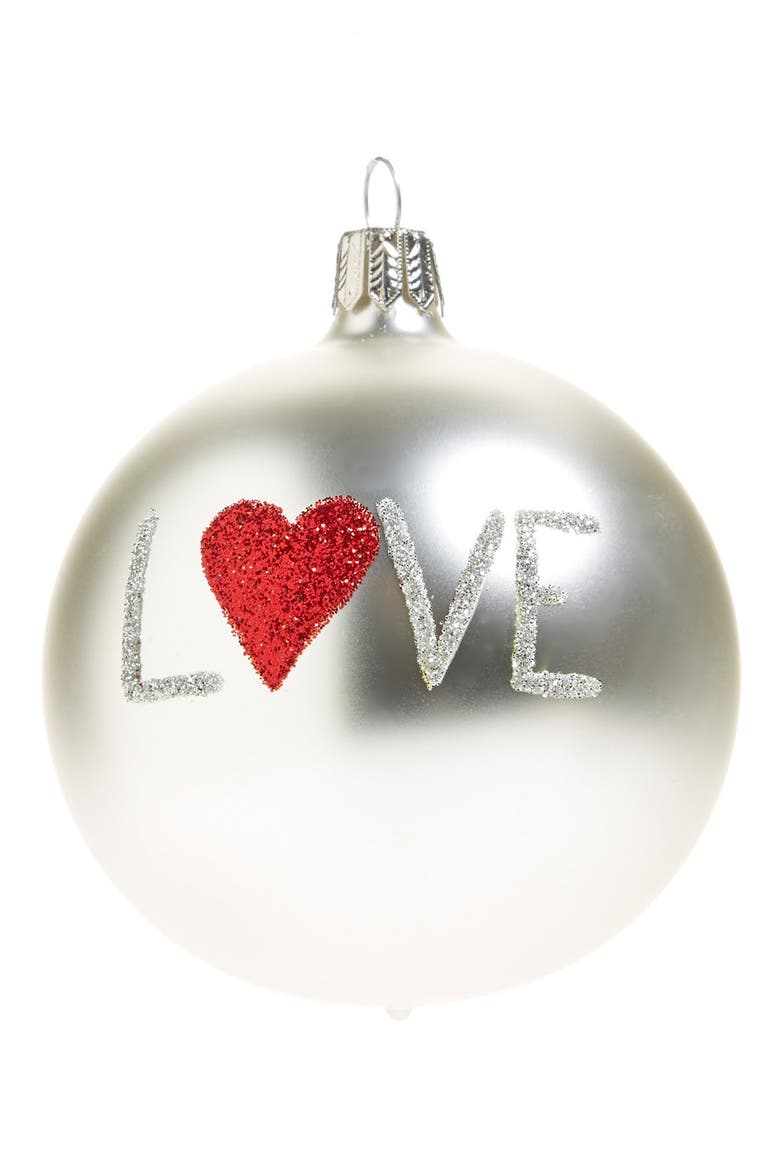 'Love' Ornament, Main, color, SILVER MULTI
