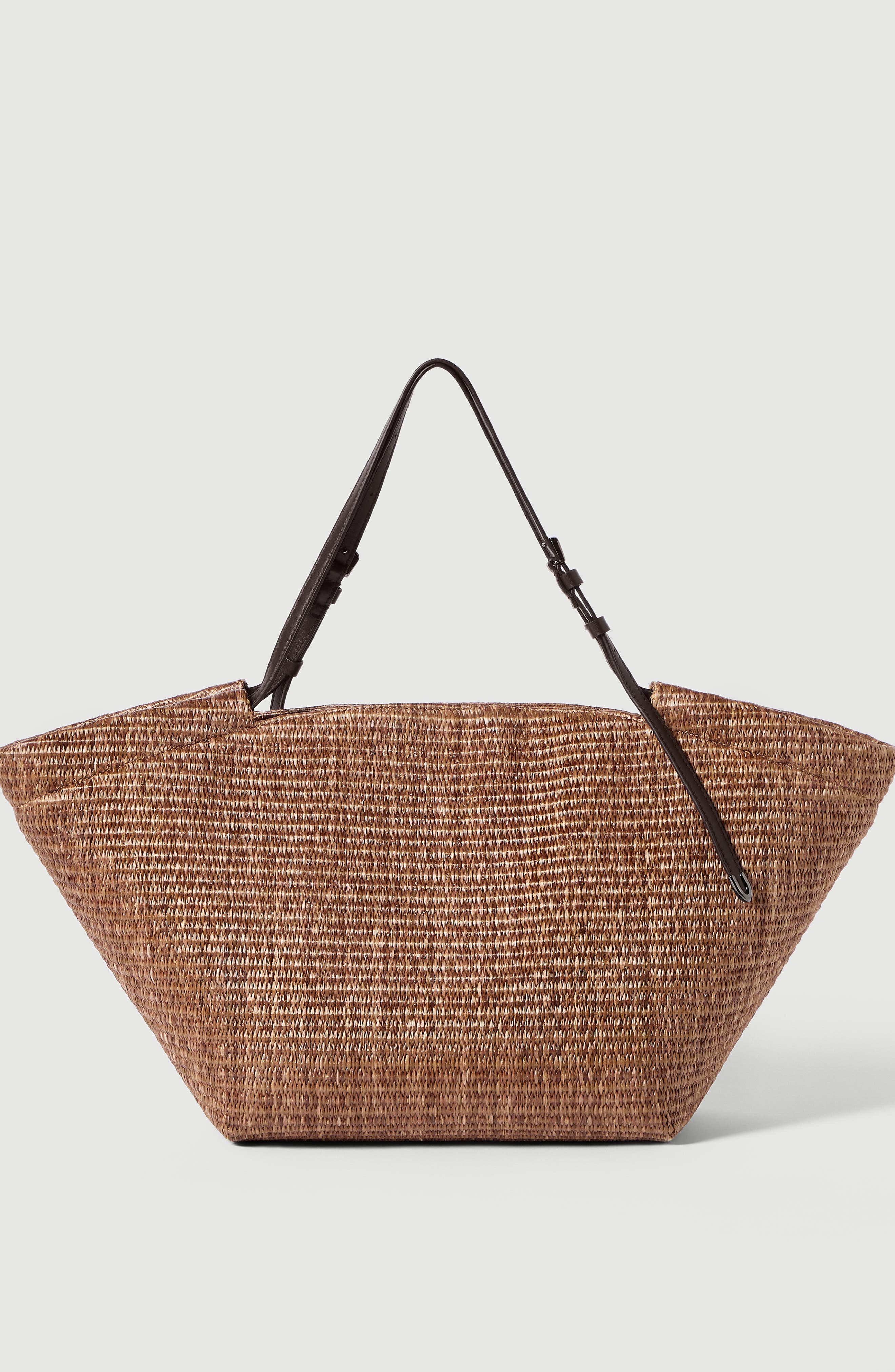 Brunello Cucinelli Raffia large panier shopper, Alternate, color, Light Brown