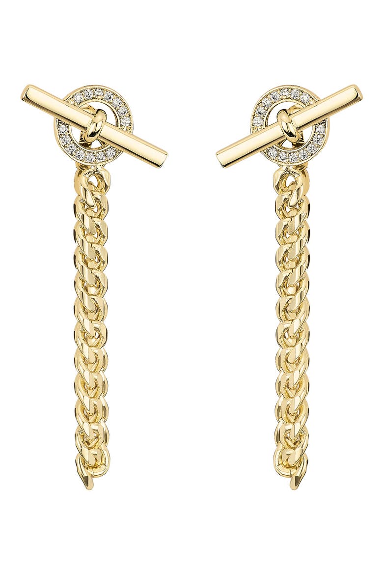 Pavé Toggle Front/Back Earrings, Main, color, GOLD