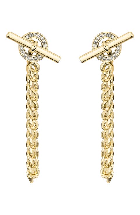 Pavé Toggle Front/Back Earrings