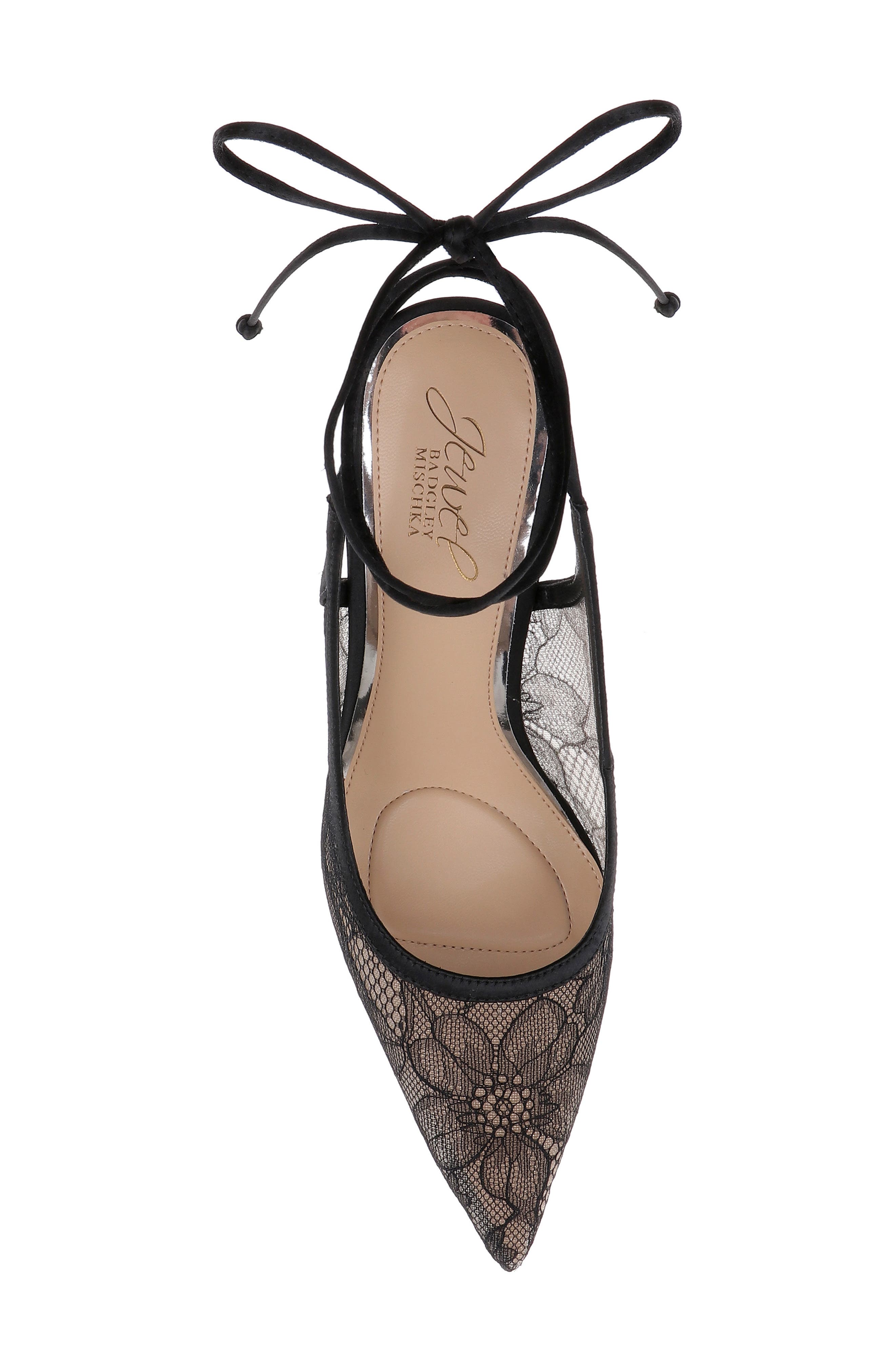 Bari Ankle Wrap Mesh Pump, Alternate, color, BLACK LACE
