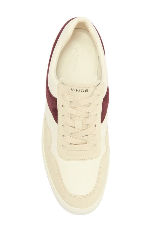 Vince Benfield Sneaker In Milk/oxblood