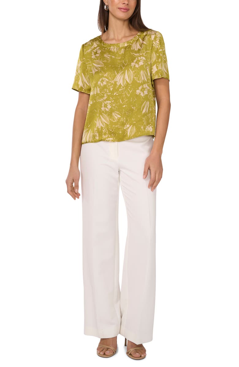 Vince Camuto Floral Short Sleeve Top, Alternate, color, 