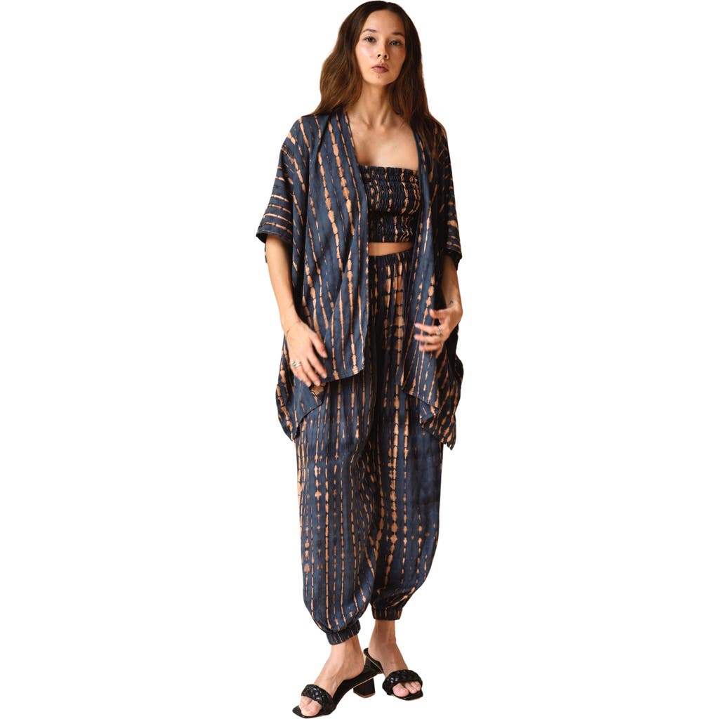 PINK HALEY Angela Short Kimono Duster in Deep Sea Blue  product