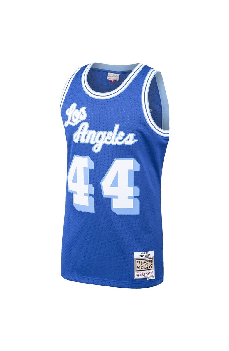 Mitchell & Ness Men's Mitchell & Ness Jerry West Royal Los Angeles Lakers Hardwood Classics 1960/61 Swingman Jersey, Alternate, color,