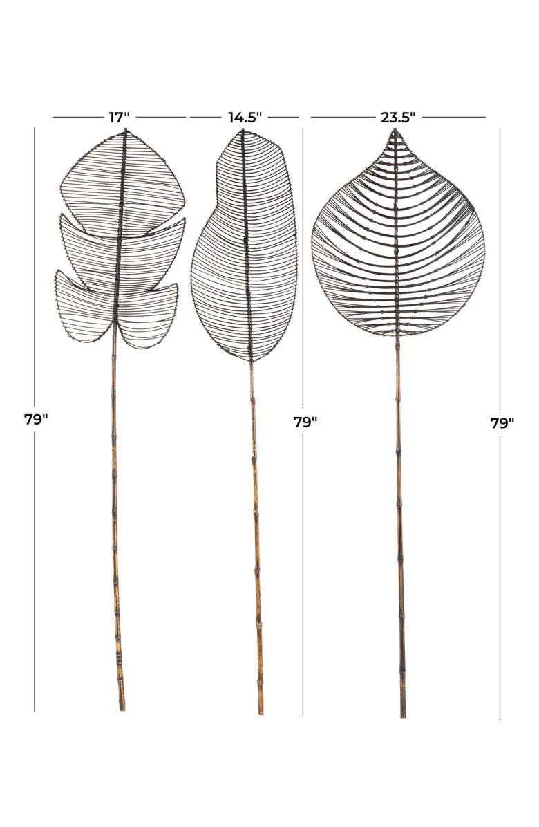 SONOMA SAGE HOME 3-Piece Natural Dried Bamboo Leaf Foliage, Alternate, color, Black