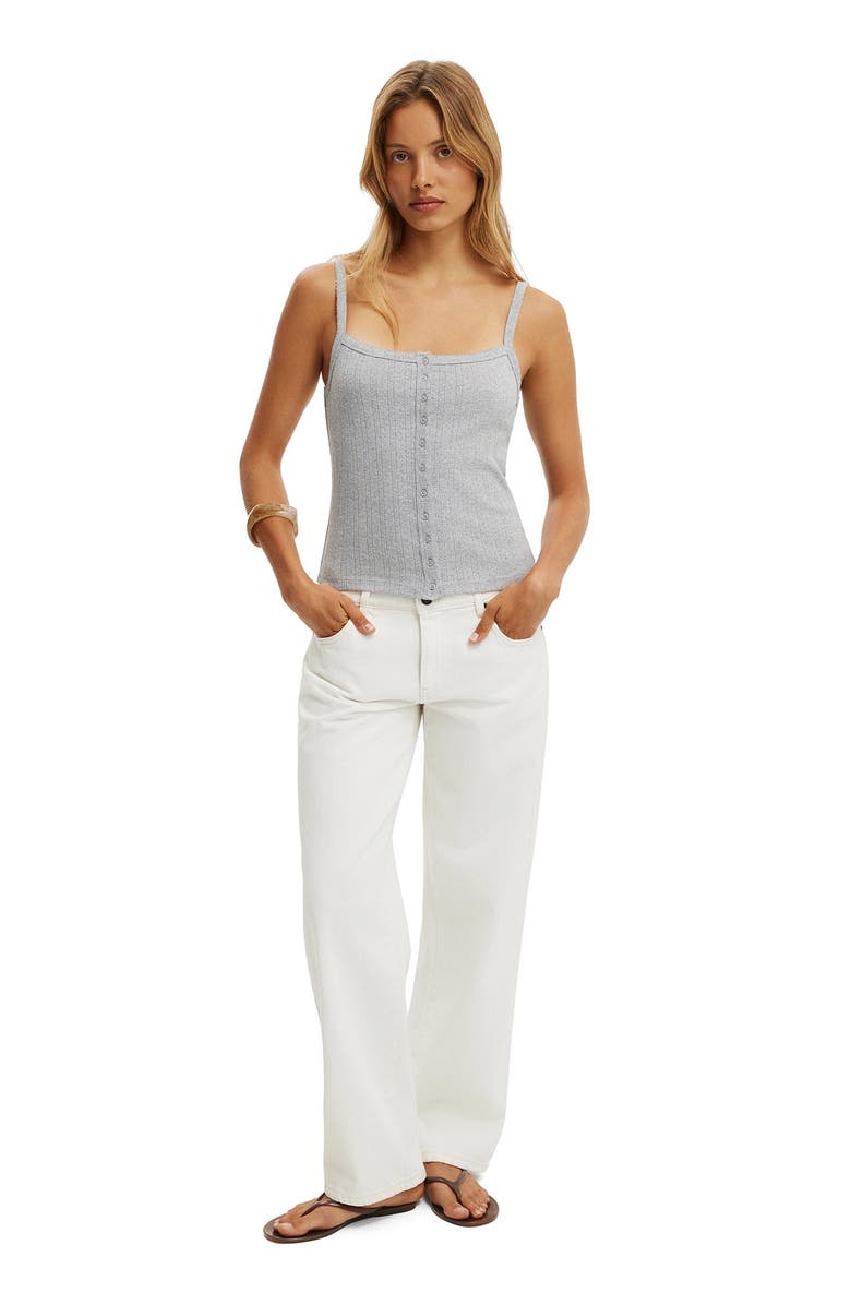 Cotton On Women's Henley Tank, Alternate, color, Grey Marle