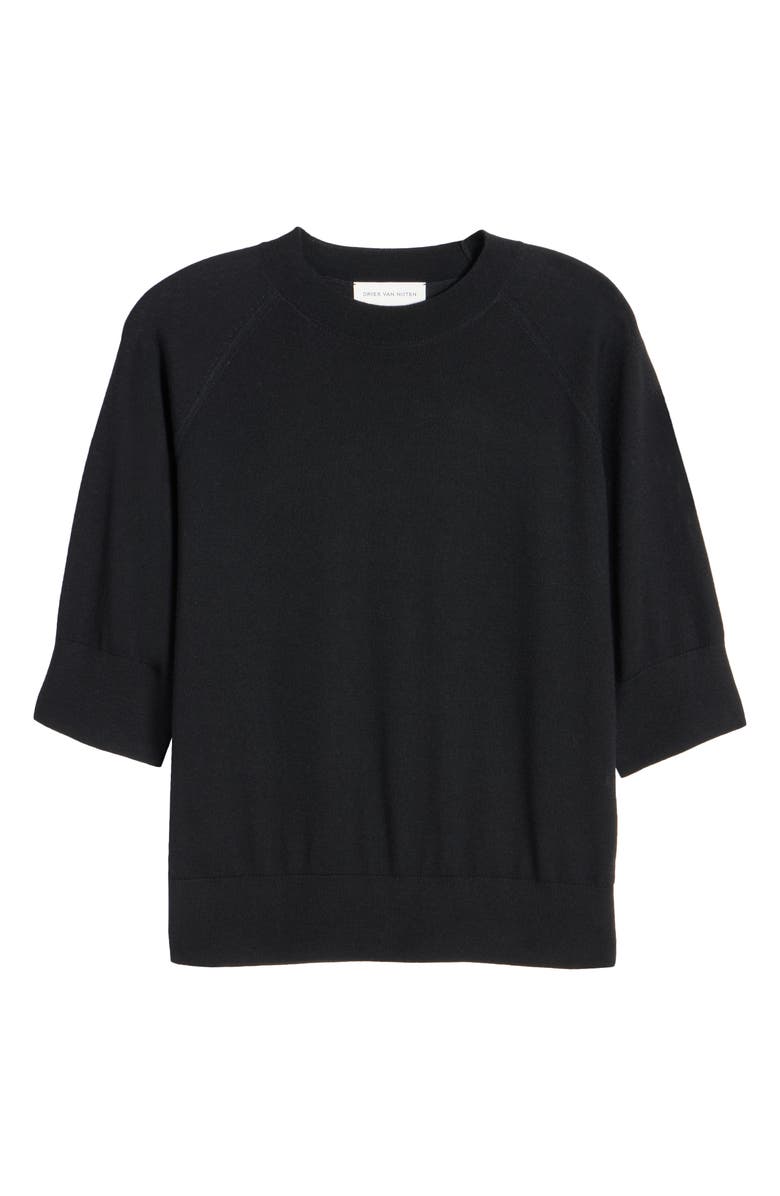 Dries Van Noten Tuan Merino Wool Sweater, Alternate, color, Black