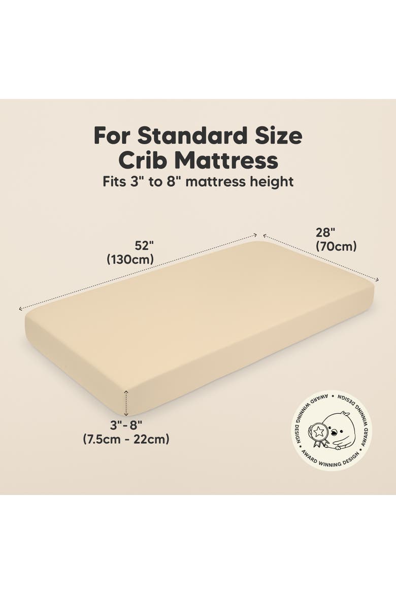 Soothe Fitted Crib Sheet, Alternate, color, Khaki