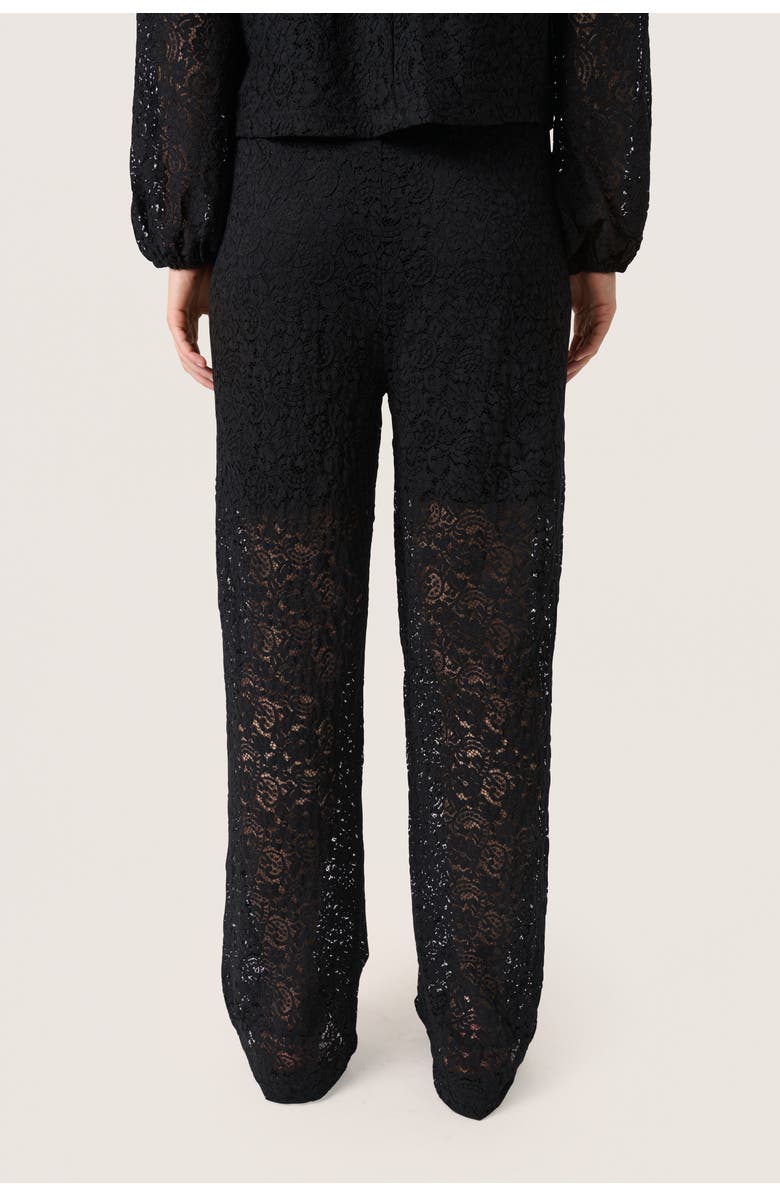 Soaked in Luxury SLHenni Elastic Waist Wide Leg Trousers, Alternate, color, Black