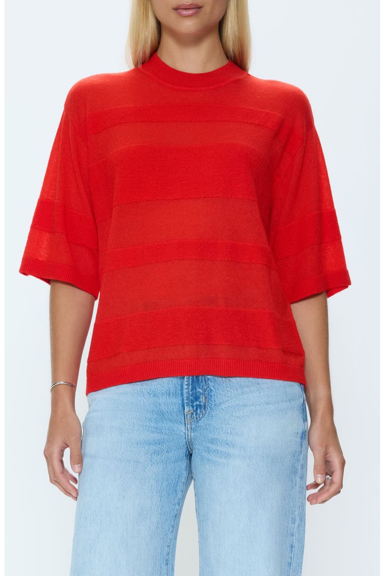 Tarra Tonal Stripe Sweater, Main, color, MARASCHINO