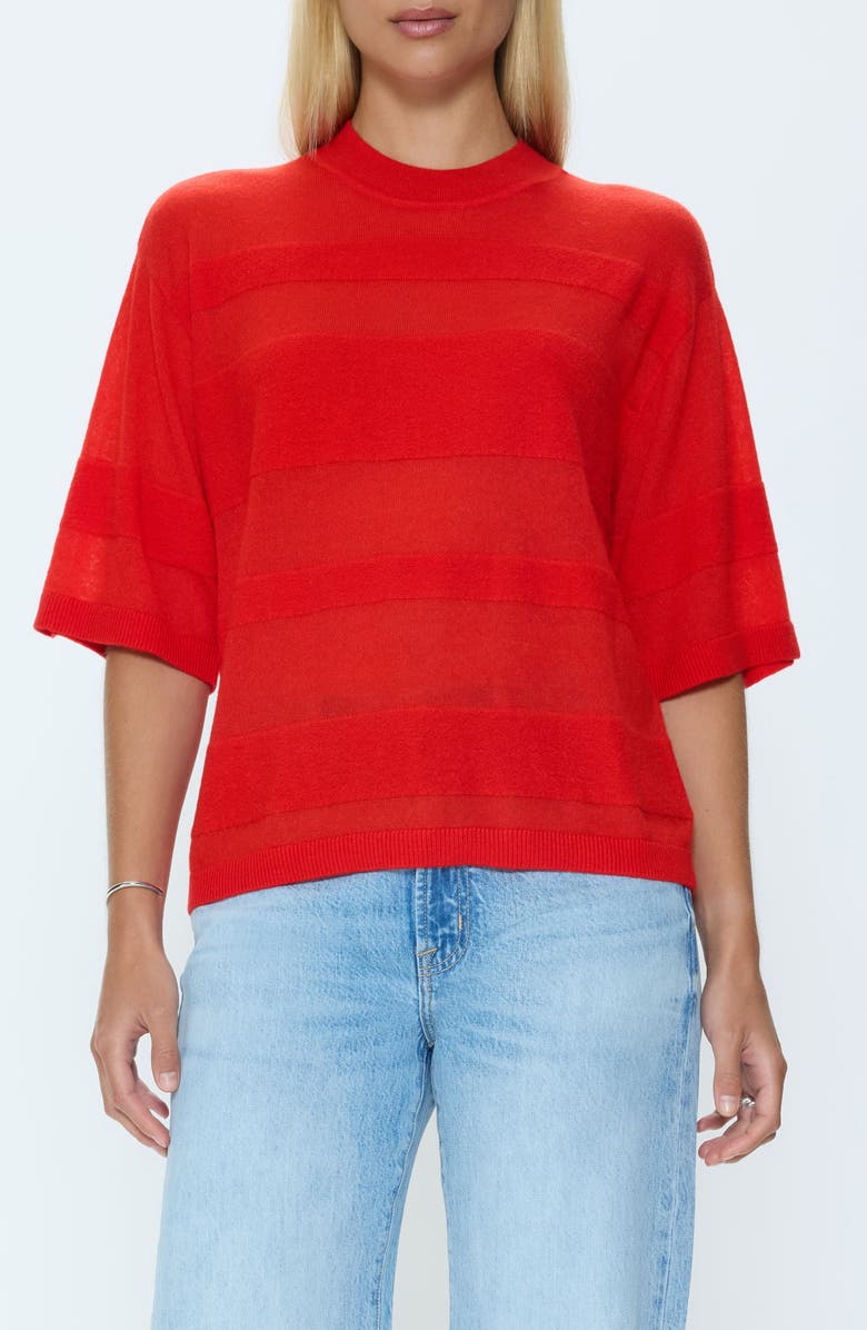 Pistola Tarra Tonal Stripe Sweater, Main, color, Maraschino