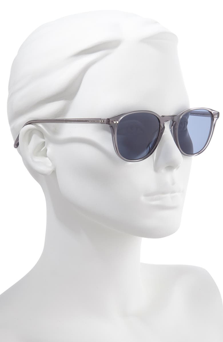 Oliver Peoples Forman L.A. 51mm Polarized Round Sunglasses, Alternate, color, Workman Grey/ Blue