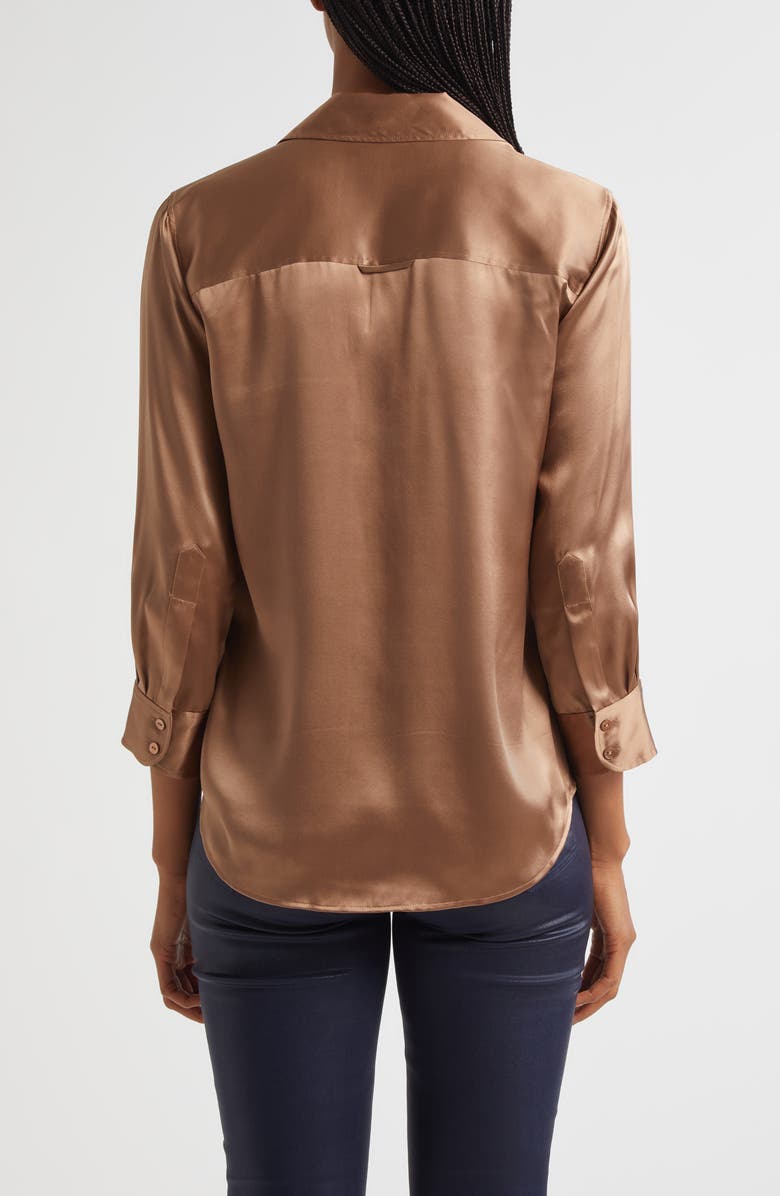 L'AGENCE Dani Silk Charmeuse Blouse, Alternate, color, Cinnamon Swirl