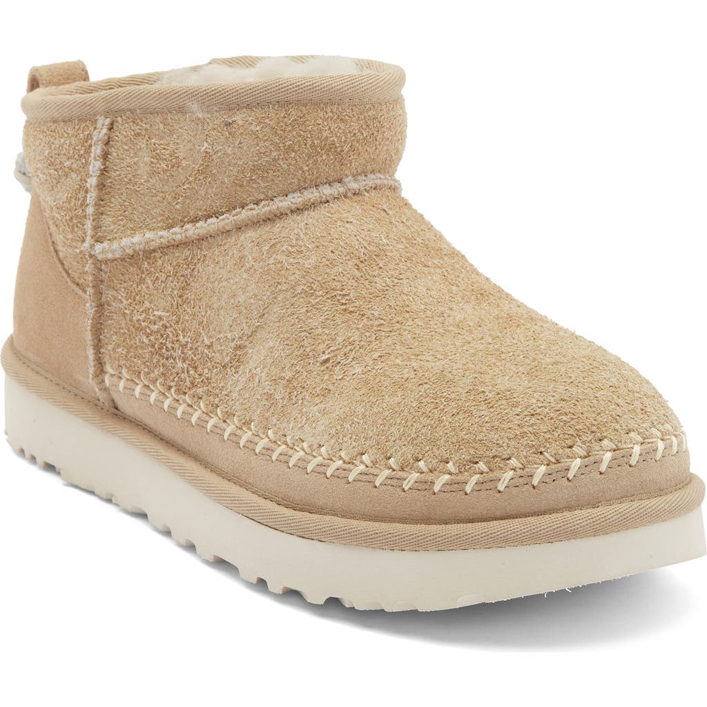 Ugg(r) Classic Ultra Mini Biarritz Genuine Shearling Lined Bootie In Yellow