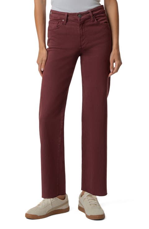 High Waist Raw Hem Wide Leg Jeans