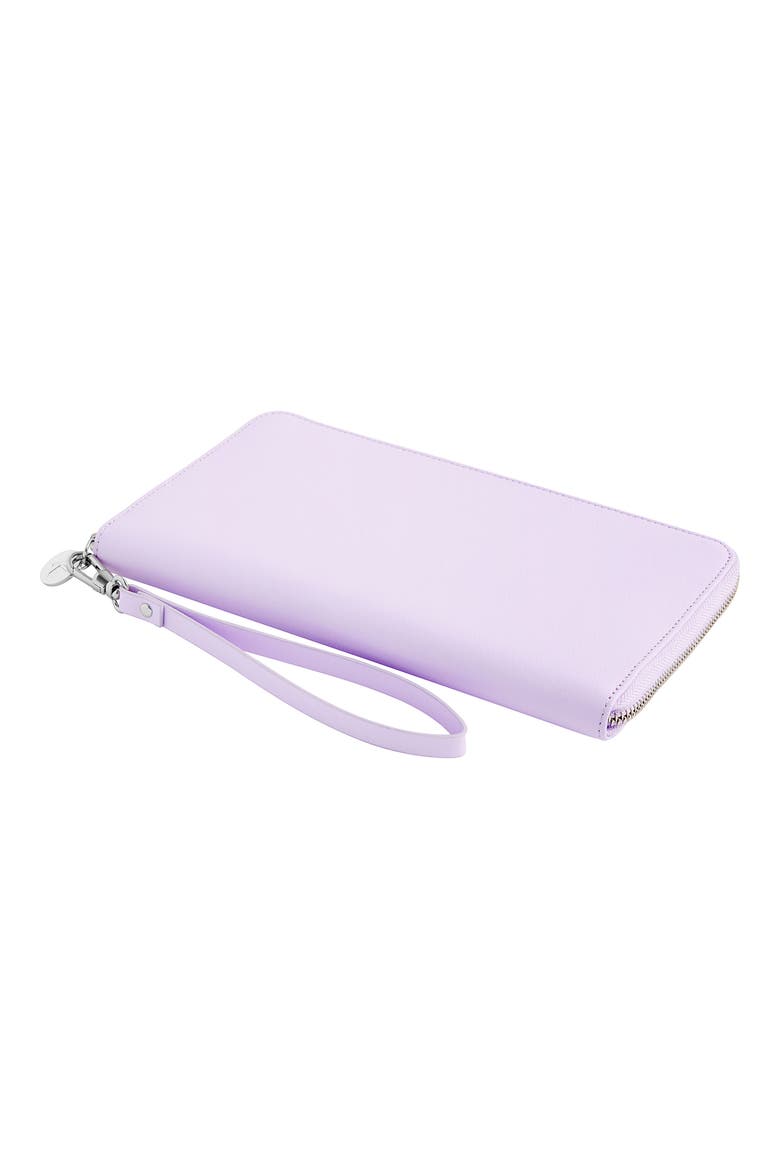 Leather Zip-Around Travel Wallet, Alternate, color, LILAC