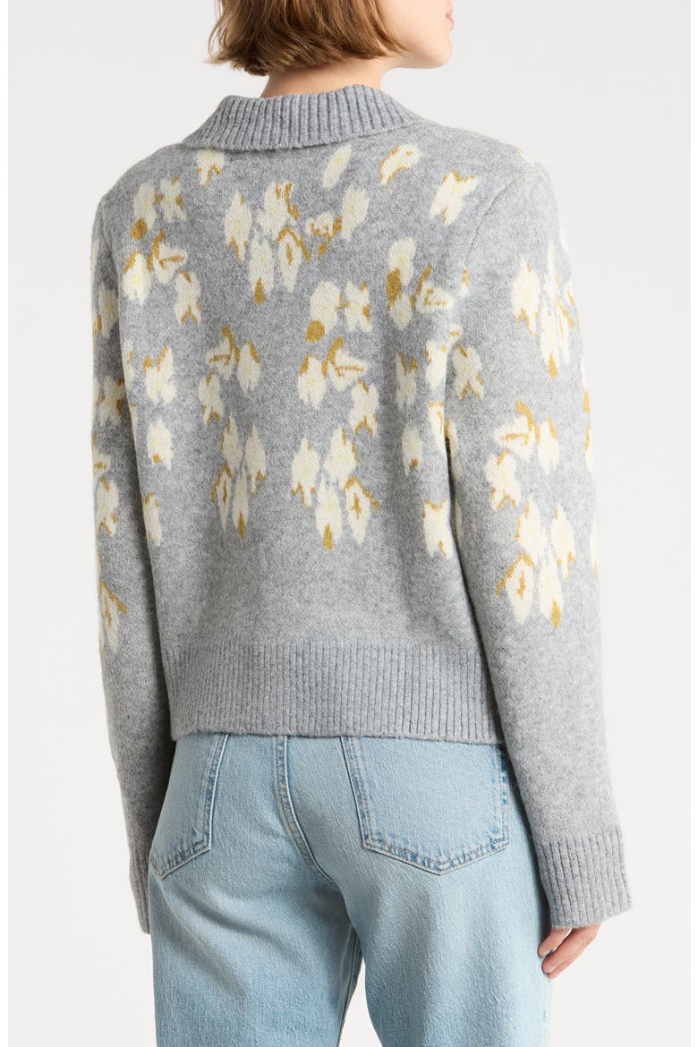 Collared Cardigan, Alternate, color, LIGHT GREY MIX