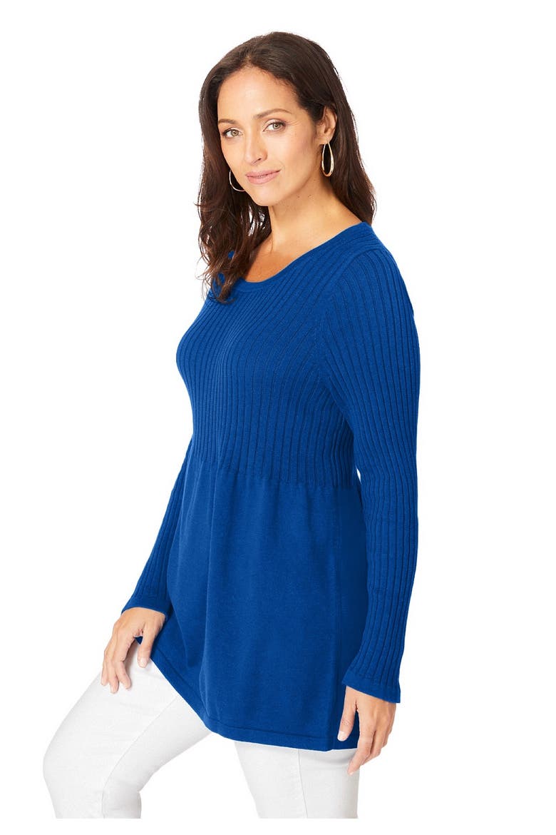 Ribbed Baby Doll Tunic Sweater (plus), Alternate, color, DARK SAPPHIRE