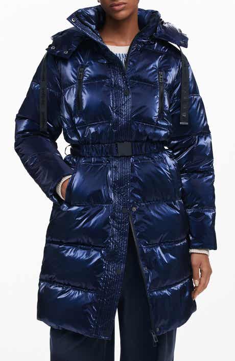 Desigual Iridescent Puffer Longline Hooded Coat