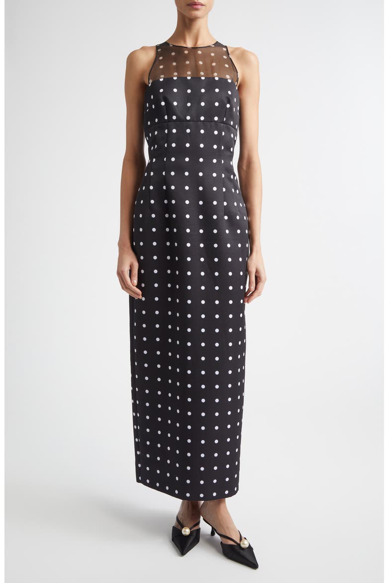 Layered Polka Dot Silk Organza Dress, Alternate, color, POLKA DOT