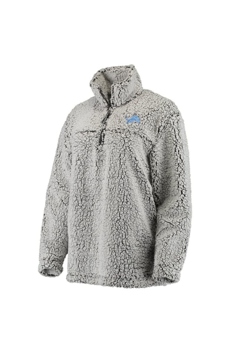 G-III 4HER BY CARL BANKS Women's Gray Detroit Lions Sherpa Quarter-Zip Pullover Jacket, Alternate, color, Gray